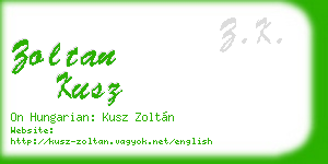 zoltan kusz business card