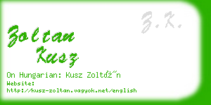 zoltan kusz business card